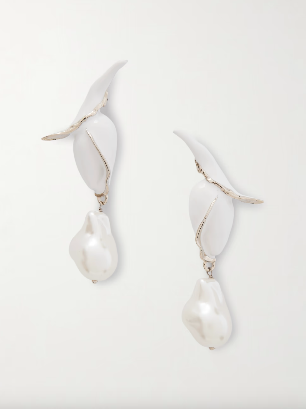 에르뎀 플라워 버드 진주 에나멜 이어링 122만원대