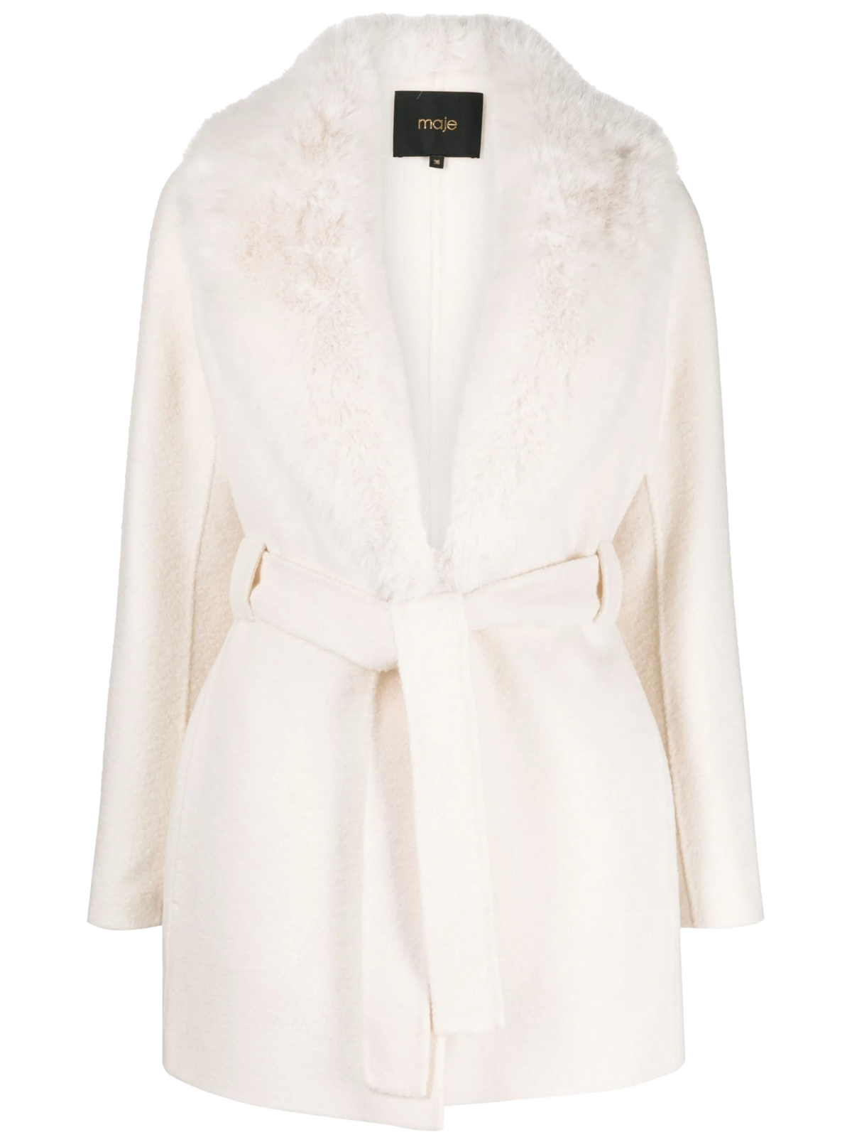 벨트 페이크 퍼 코트