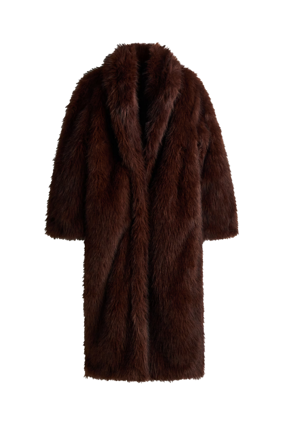 숄 칼라 플러피 코트