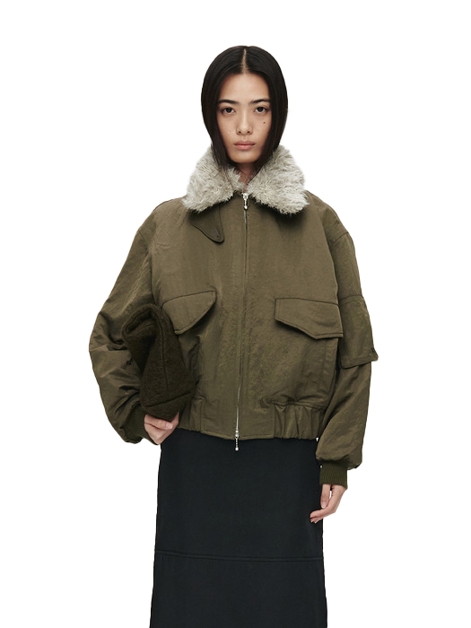 SHEARING COLLAR BOMBER JACKET