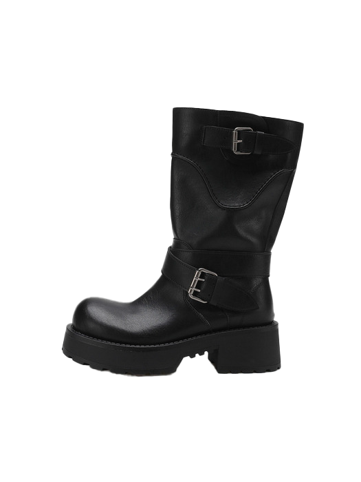 빌로우 버클 미들부츠