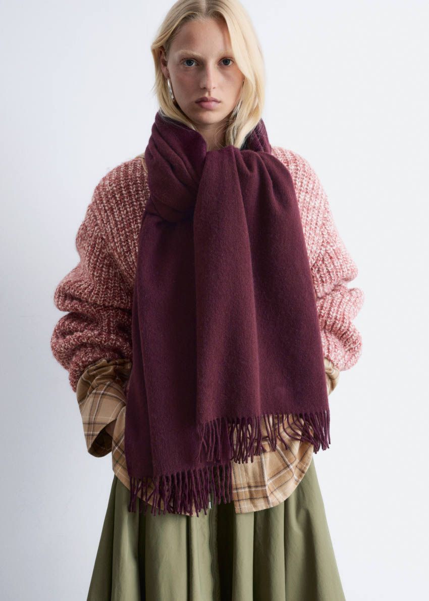 앤아더스토리즈 프린지 울 블랭킷 스카프 15만9천원