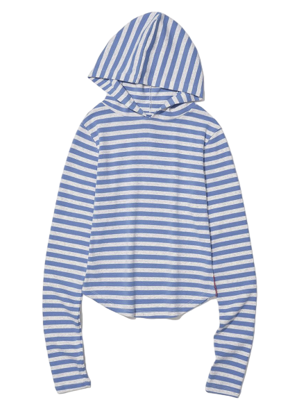 PWC 스트라이프 후디 롱 슬리브티