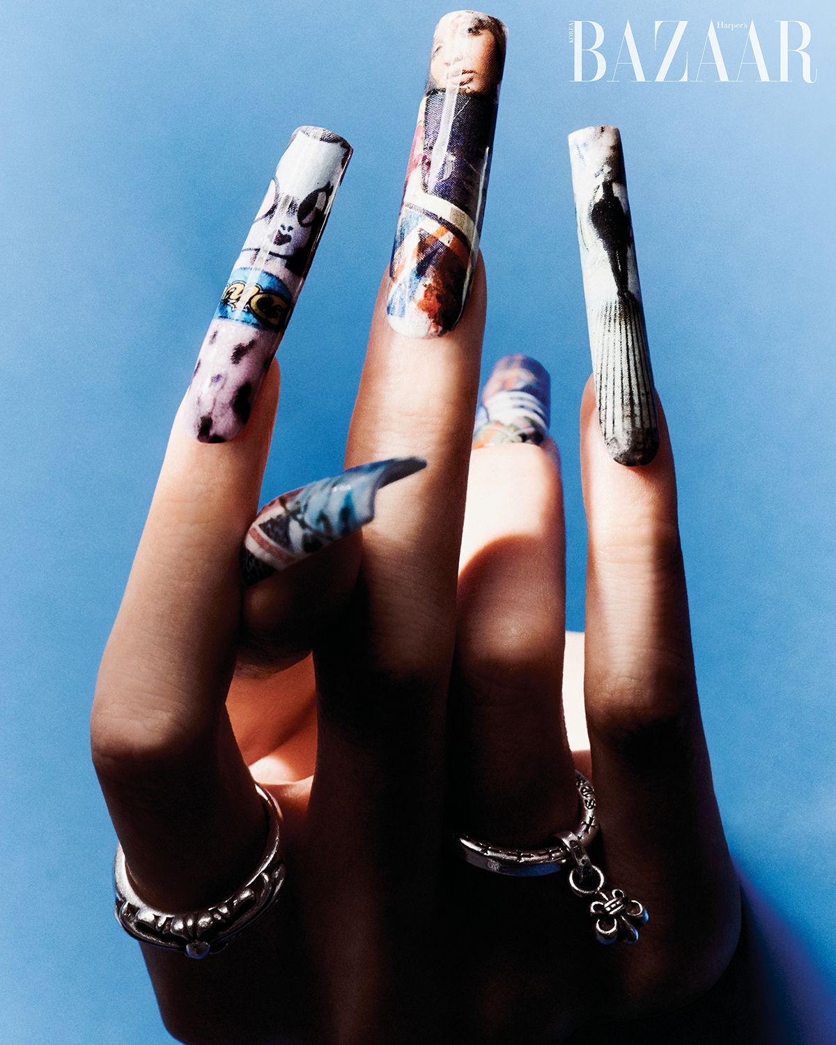 런던에서 영감 받은 네일 아트.