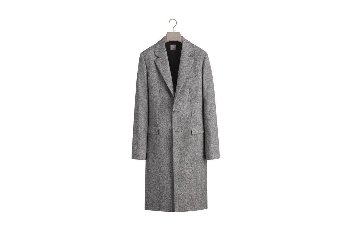 Dior 그레이 헤링본 버진 울 클로스 코트 가격 미정
