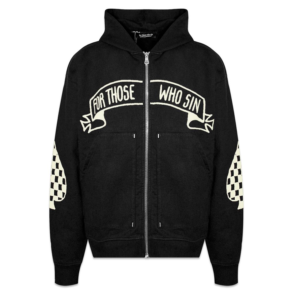 에스크유얼셀프 CHECKERED SPADES ZIP HOODIE 가격미정