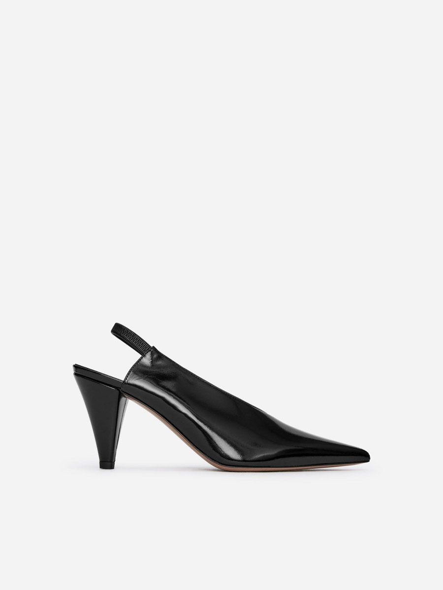 슬링백 레더 펌프스