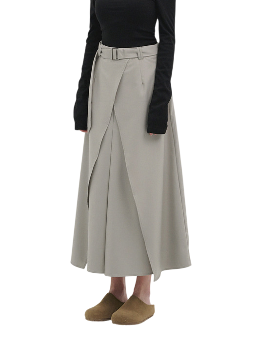 헤리아 벨트-랩 맥시 스커트