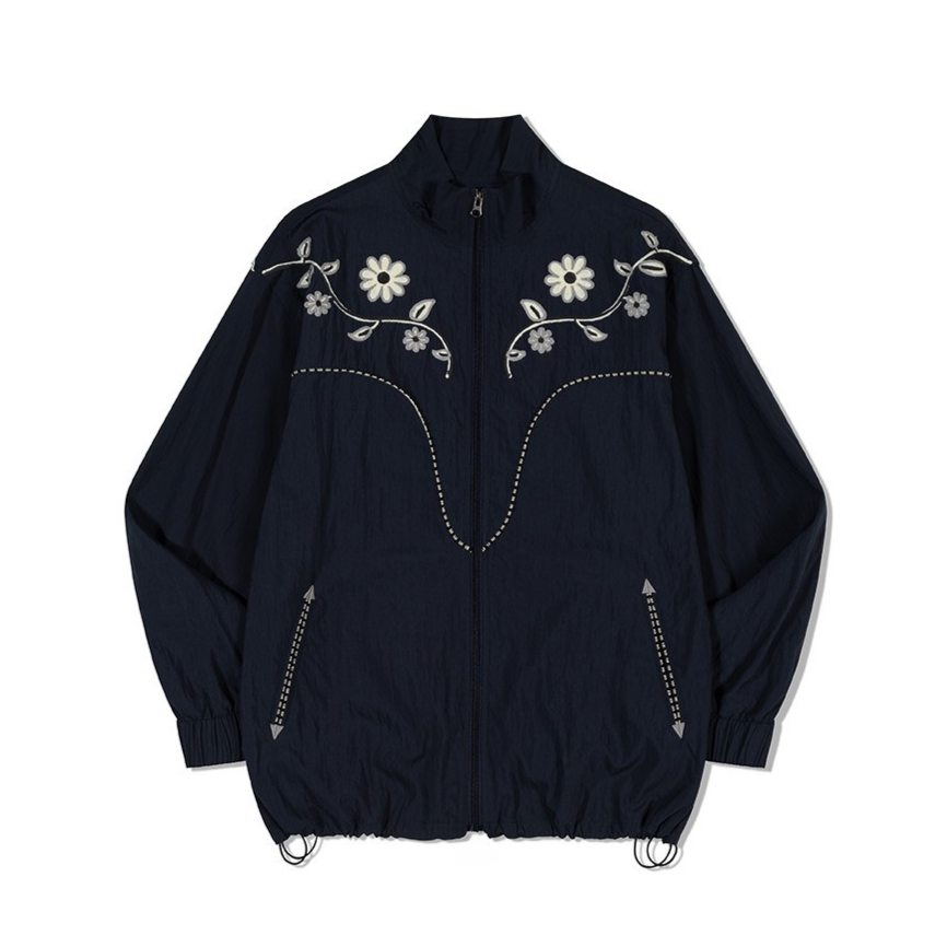 Embroidery Western Windbreaker
