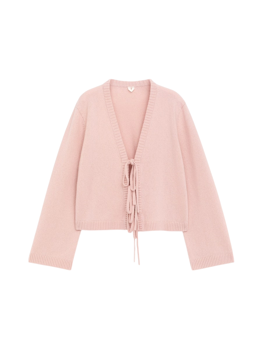 울 타이 프론트 가디건