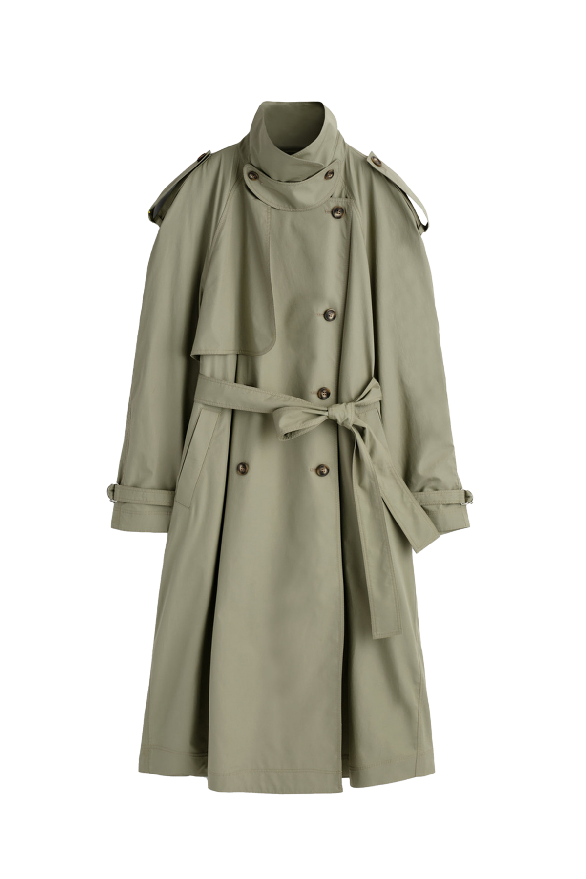퍼널넥 코튼 트렌치코트