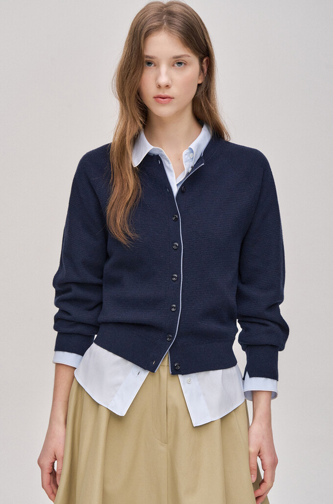 SJSJ 울 블렌드 컬러라인 라운드넥 니트 가디건 31만5천원