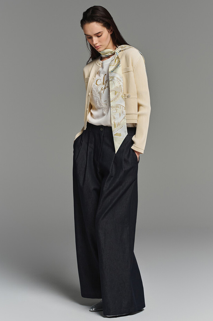 오브제 리브드 포켓 크롭 니트 가디건 59만5천원