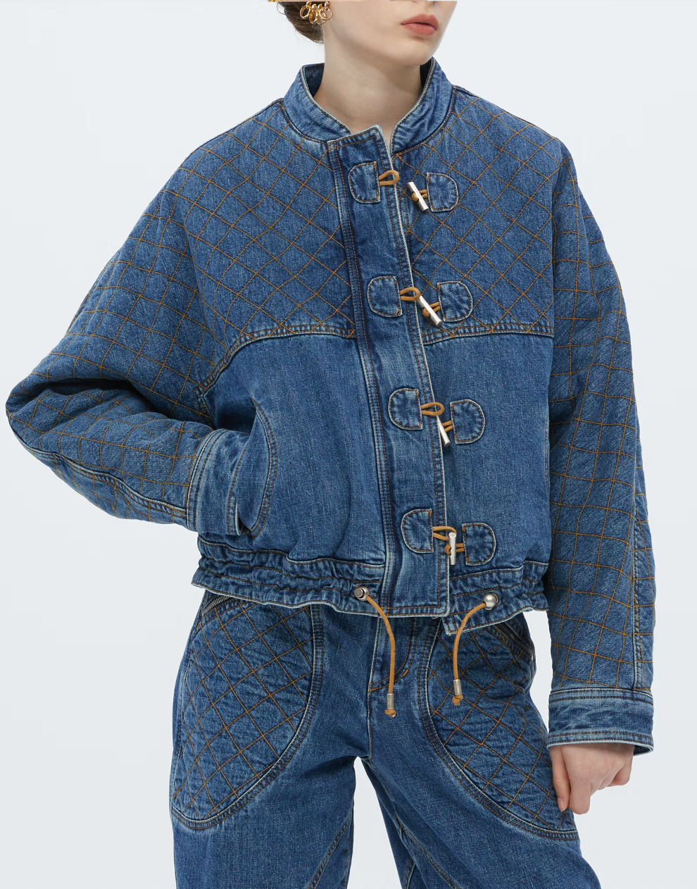 이자벨 마랑 블루 퀼팅배색 면 데님 자켓 89만5천원