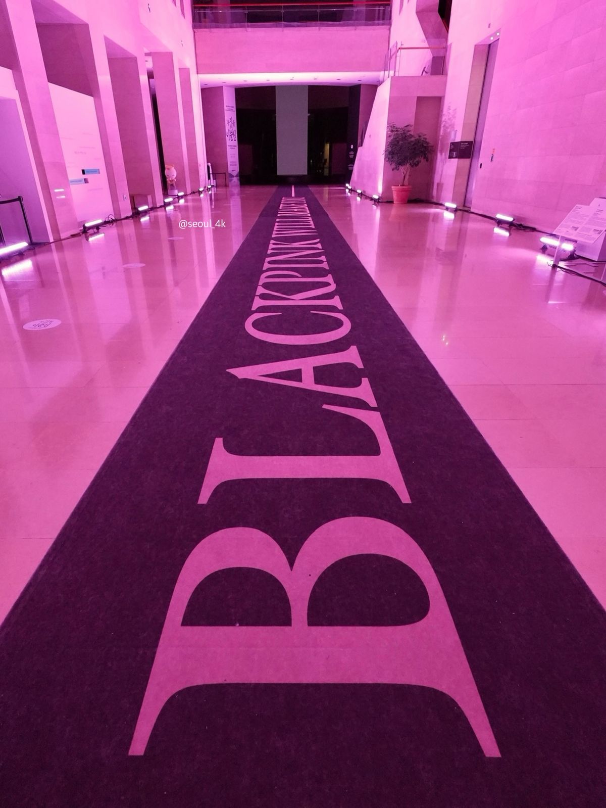 블랙핑크를 상징하는 핑크빛으로 꾸며진 국립중앙박물관(~3/8, 16시~22시) / @seoul_4k 