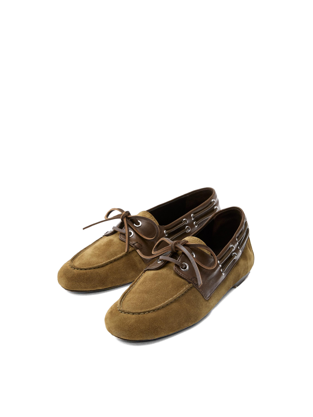 콤비 레더 보트 슈즈