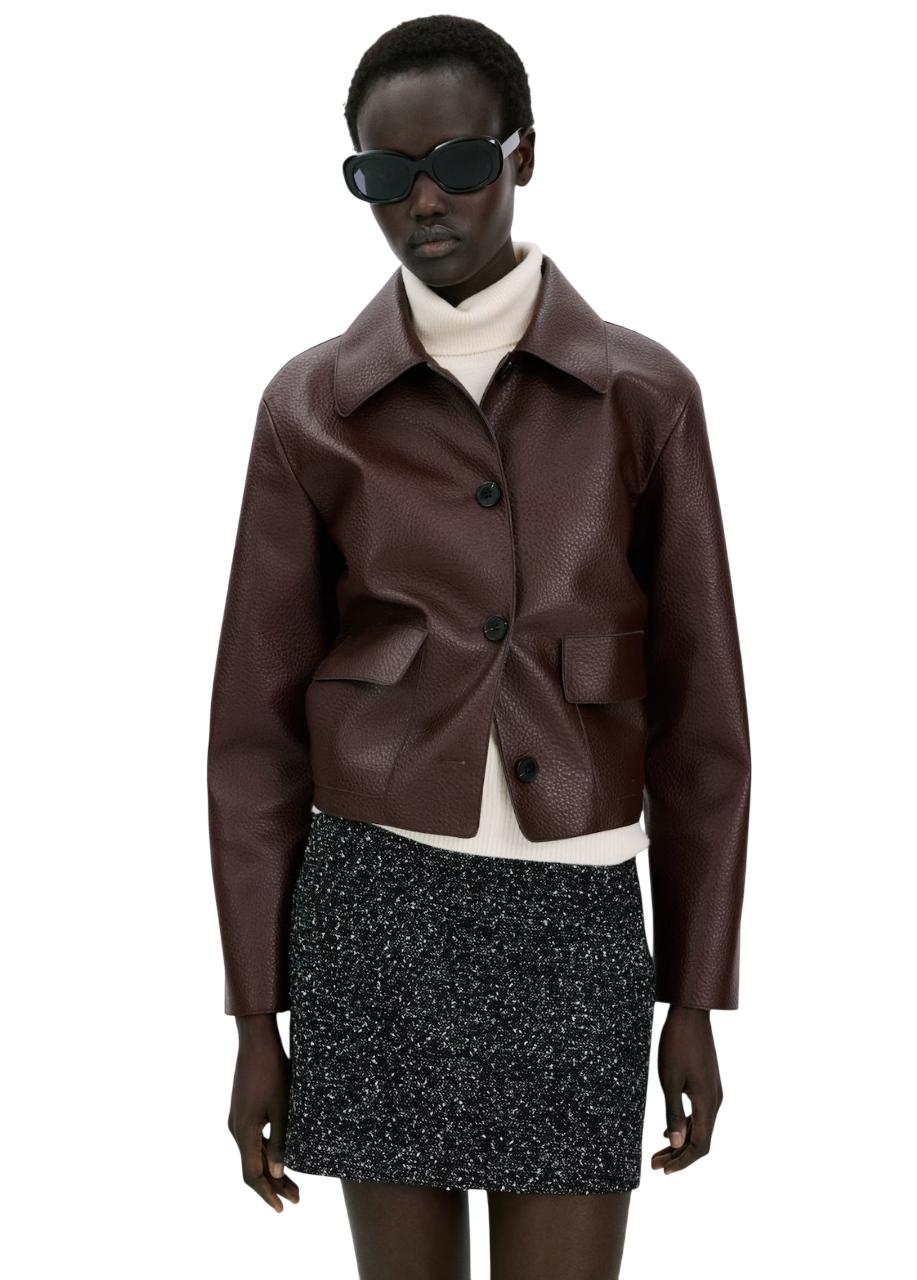 페이크 레더 포켓 재킷