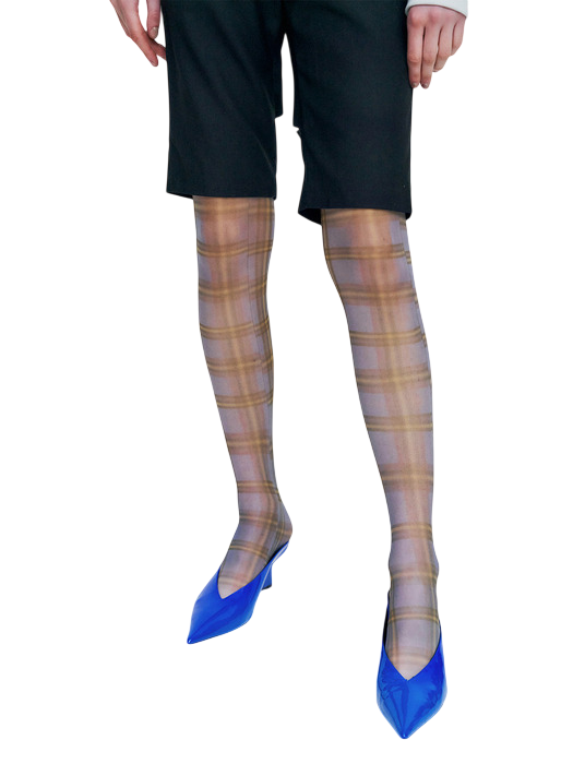 플래이드 체크 스타킹