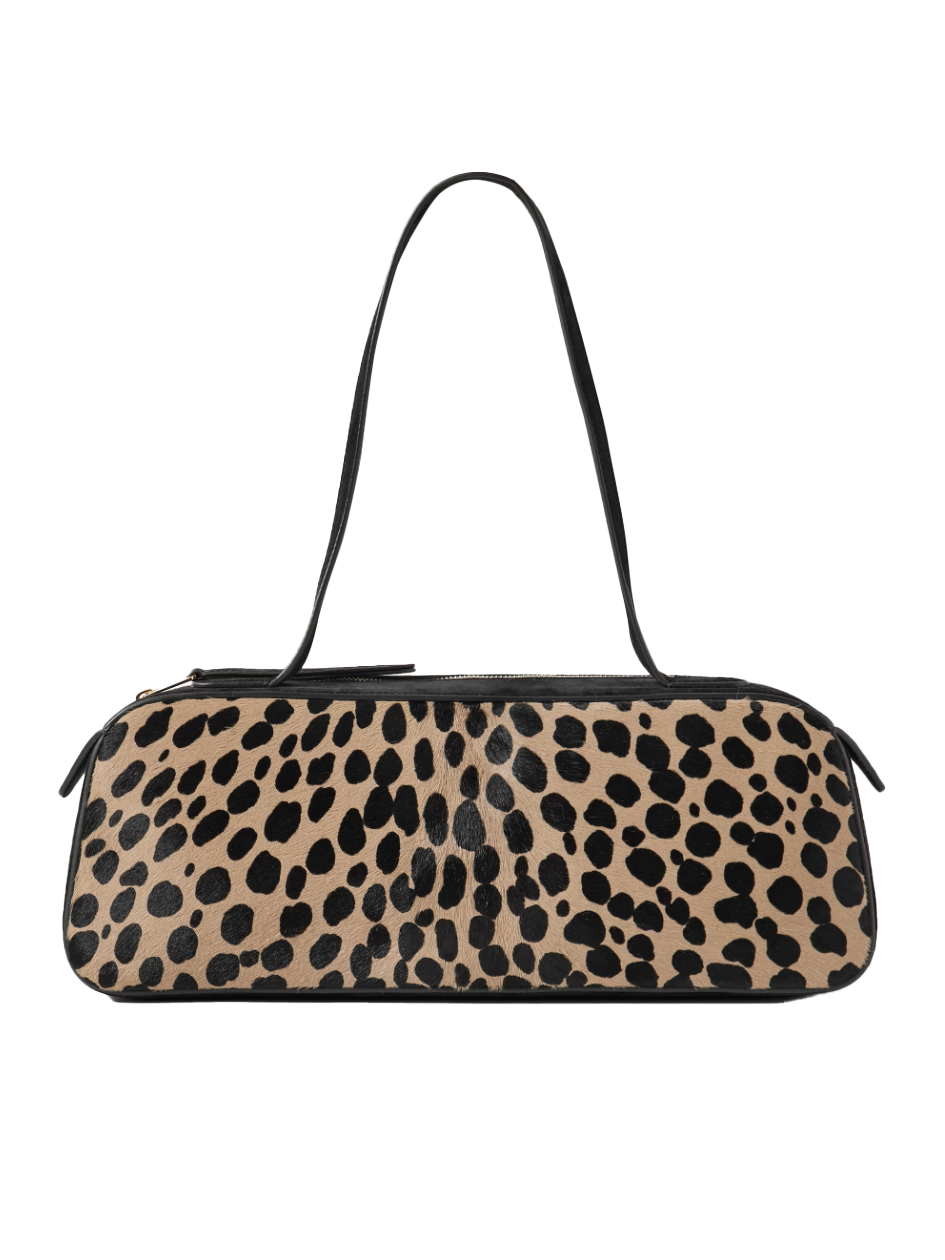 시모나 레오파드 프린트 송치 숄더 백
