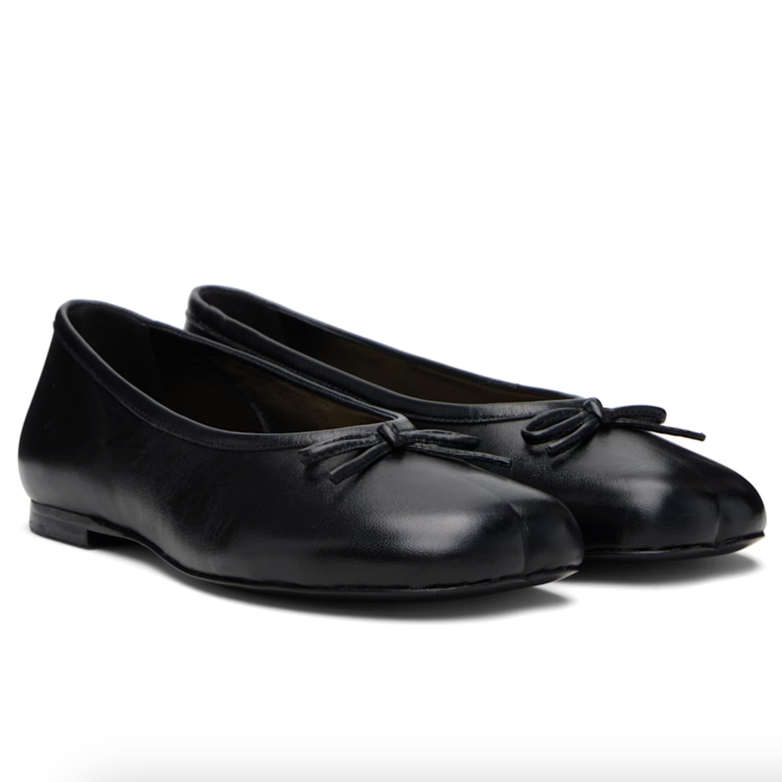 Black Paw Ballerina Flats