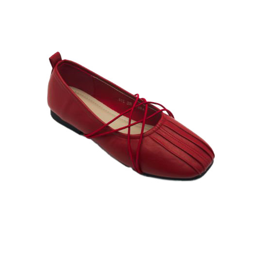 플리츠 X- 엘라스틱 스트링 플랫슈즈