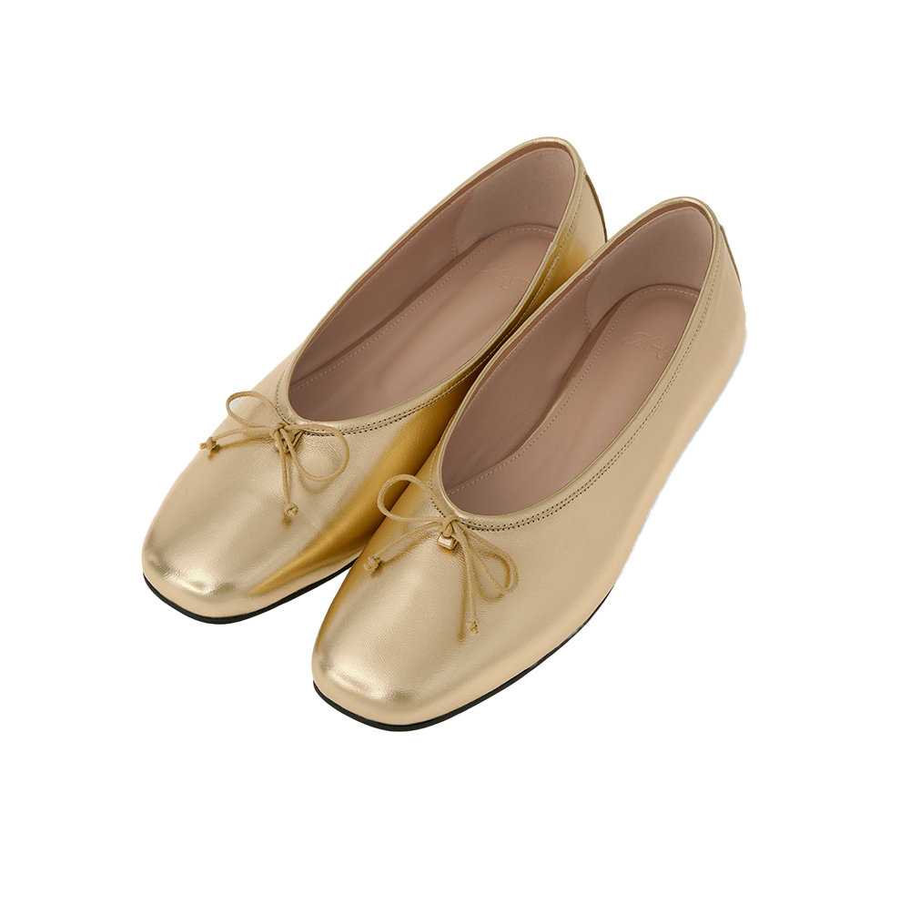 클레아 플랫 슈즈 골드