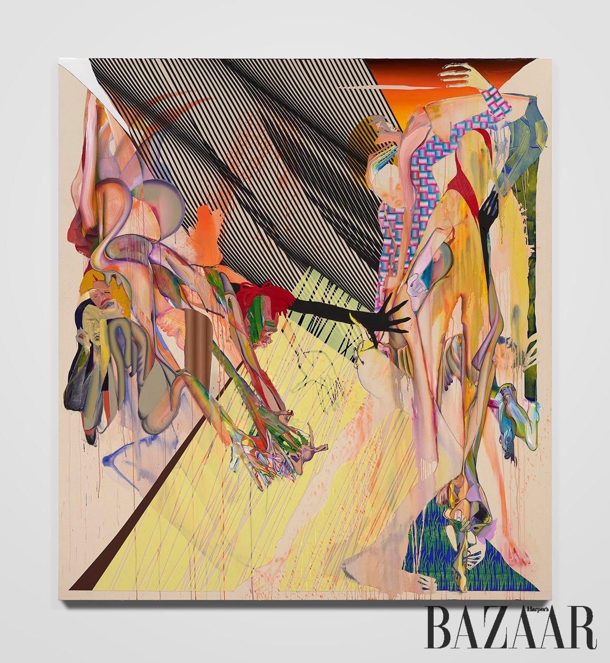 Christina Quarles, <Living in the Wake>, 2025, Acrylic on canvas, 289.56x264.16x5.08cm, © Christina Quarles, courtesy the artist, Hauser & Wirth, and Pilar Corrias, London. 