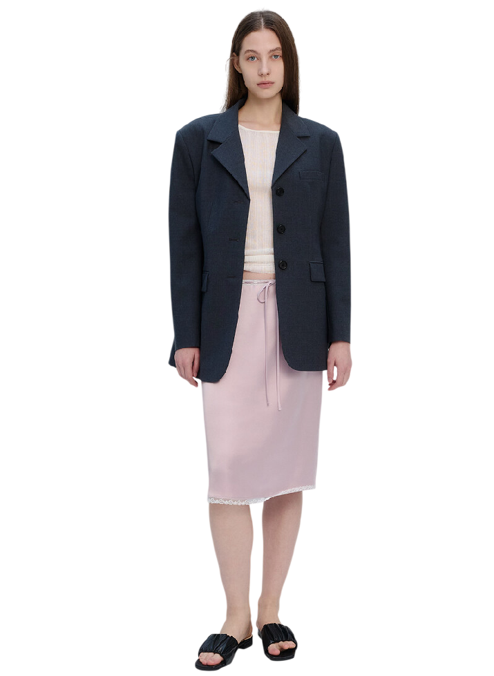 오버핏 울 싱글 재킷