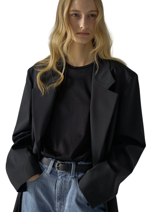 오버핏 썸머울 재킷