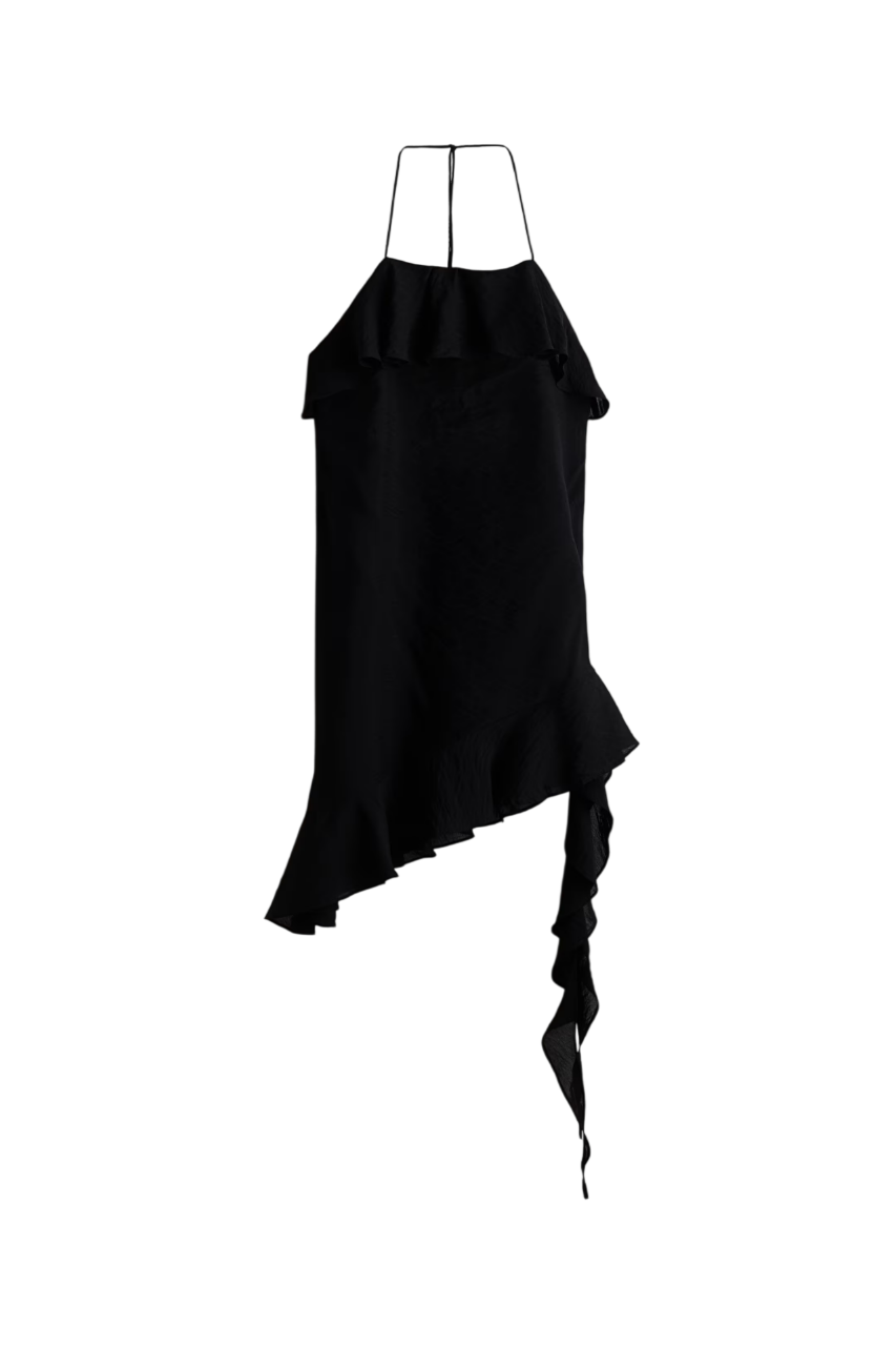 플라운스 홀터넥 드레스