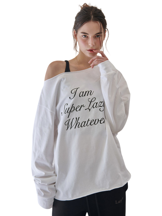Super lazy off shoulder Long Sleeve t-shirt