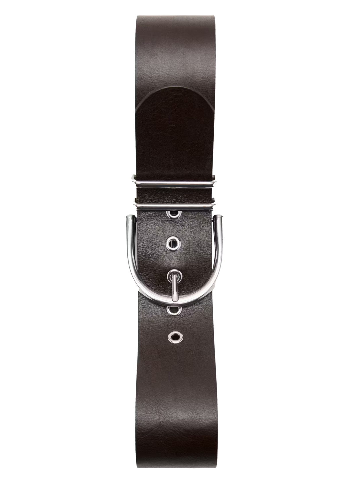 오벌 버클 가죽 벨트