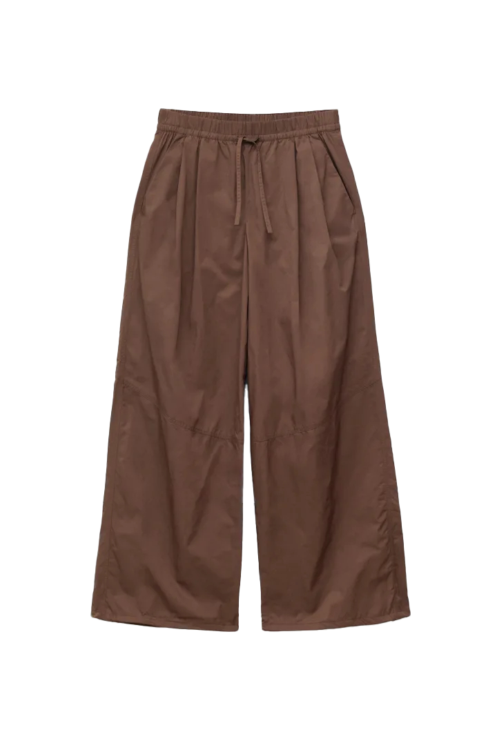 드로스트링 배럴 레그 트라우저