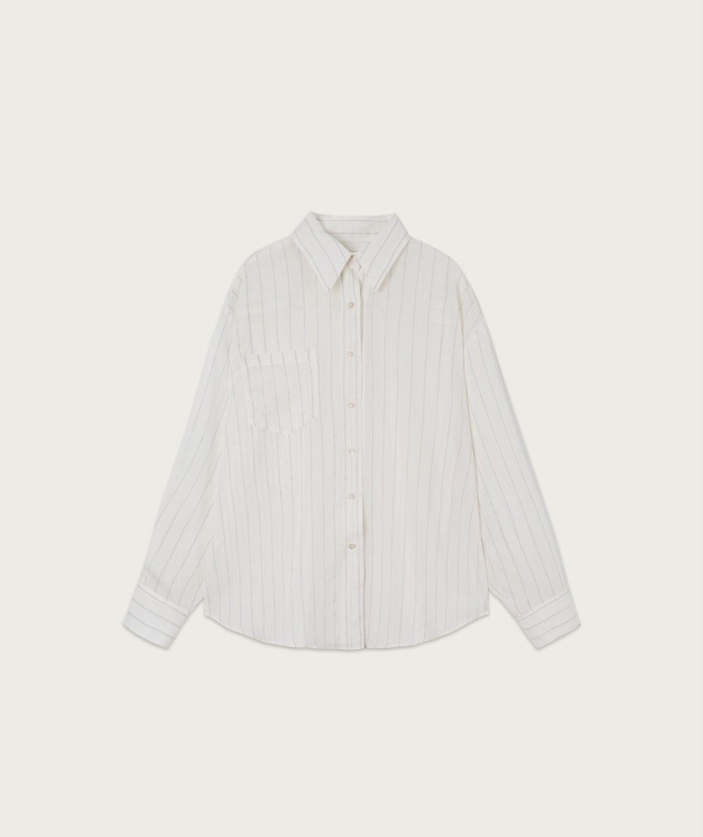 comos 1437 sheer linen stripe wrap shirts