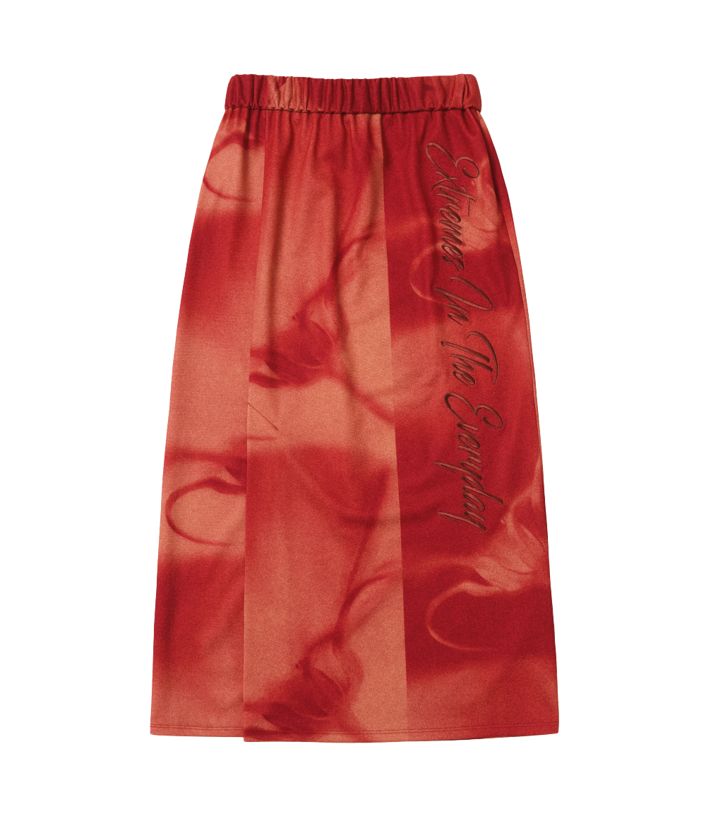 Embroidered Graphic Jersey Skirt