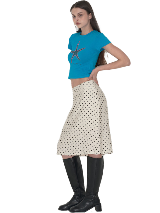 White polka dot skirt