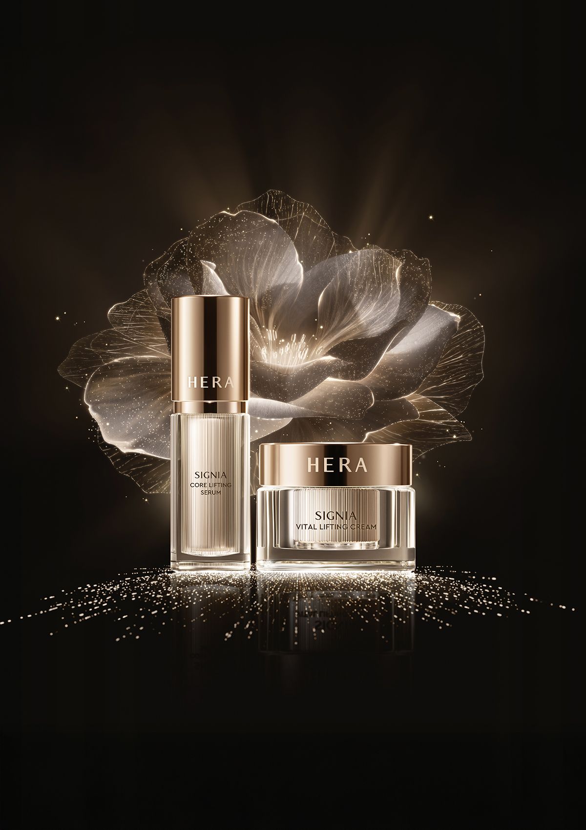 Hera 시그니아 코어 리프팅 세럼 22만원, 시그니아 바이탈 리프팅 크림 30만원.