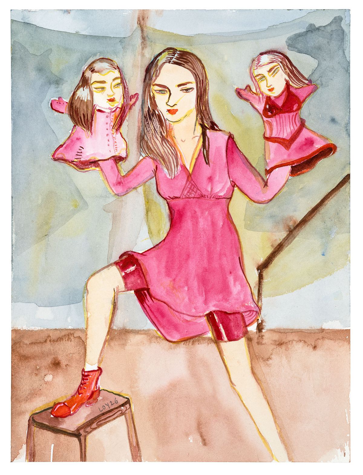 Rosa Loy_2026_Theater_watercolor on paper_31x23cm_Courtesy of Gallery Baton