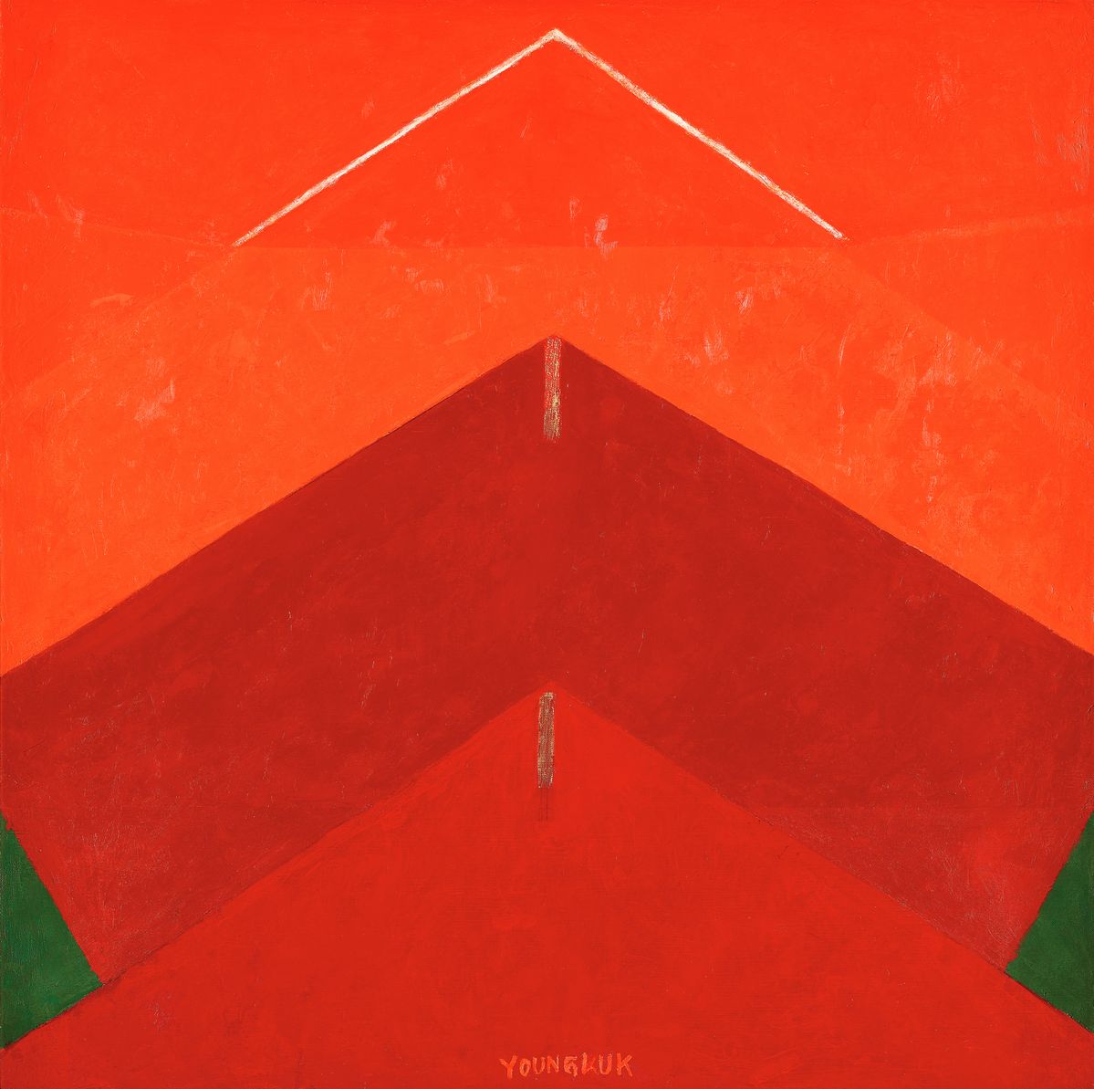 유영국,〈작품(Work)〉, 1999, 캔버스에 유채, 105x105cm ⓒ유영국미술문화재단