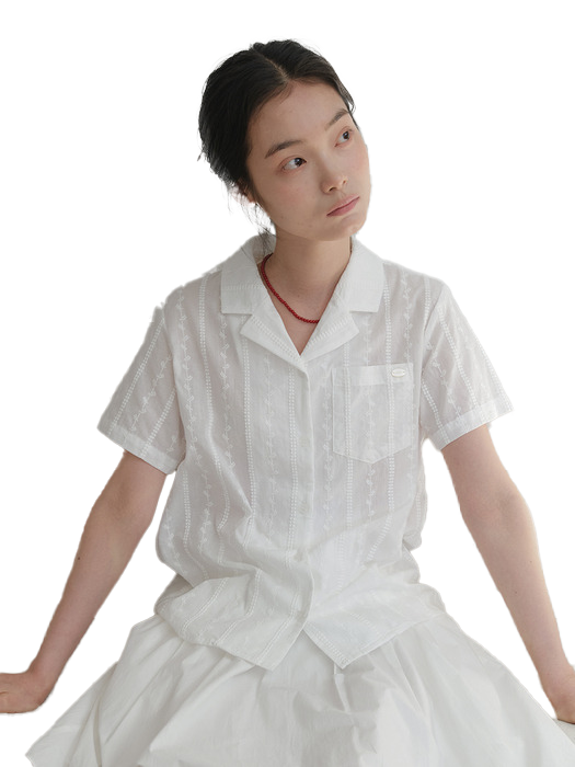레이스 올리브 셔츠
