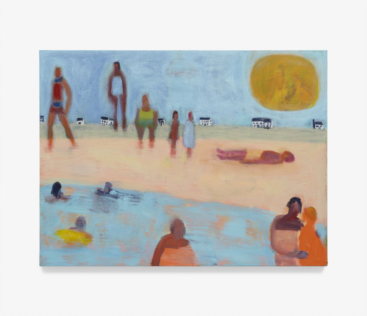 캐서린 브래드포드, Swim Group Gold Sun, 2025, 캔버스에 아크릴릭, 91.6 x 122.2 cm