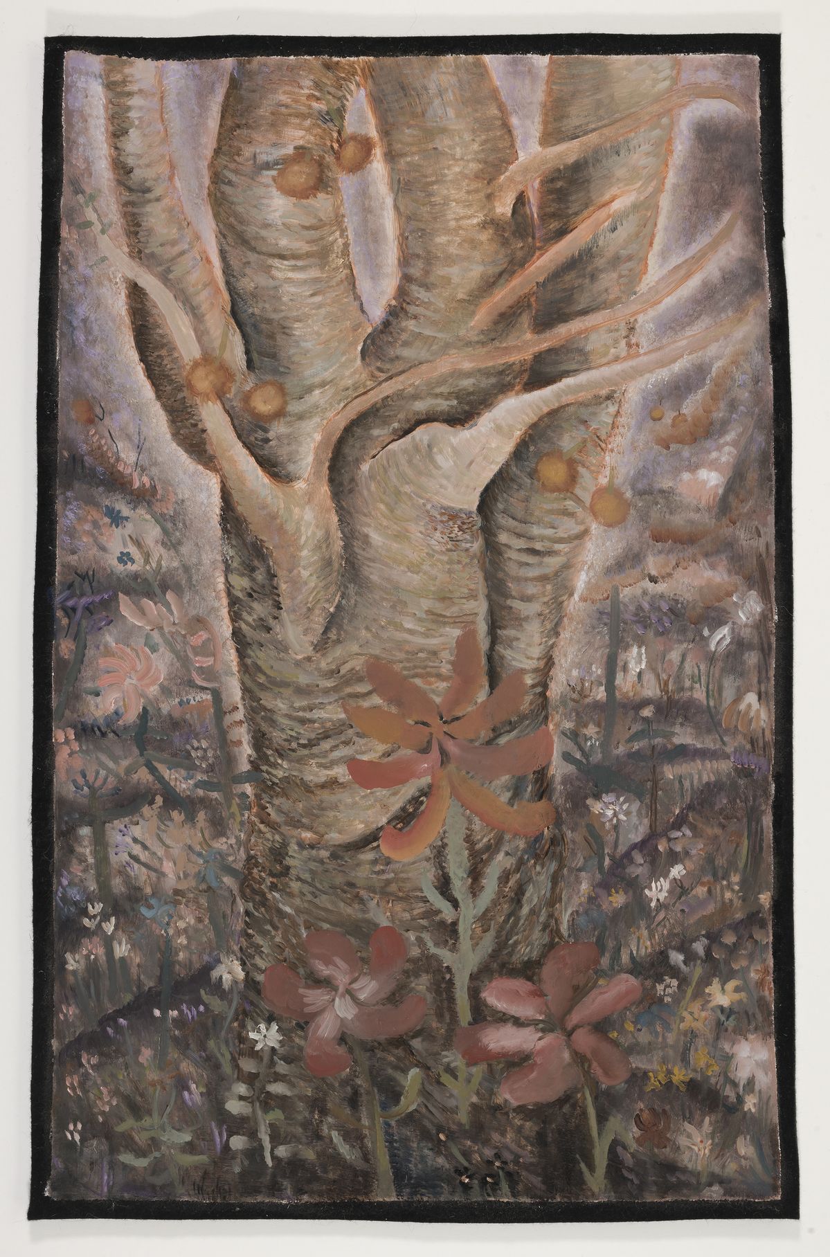 Santiago de Paoli, Summerfall, 2020, oil on felt fabric, 56 x 36 cm