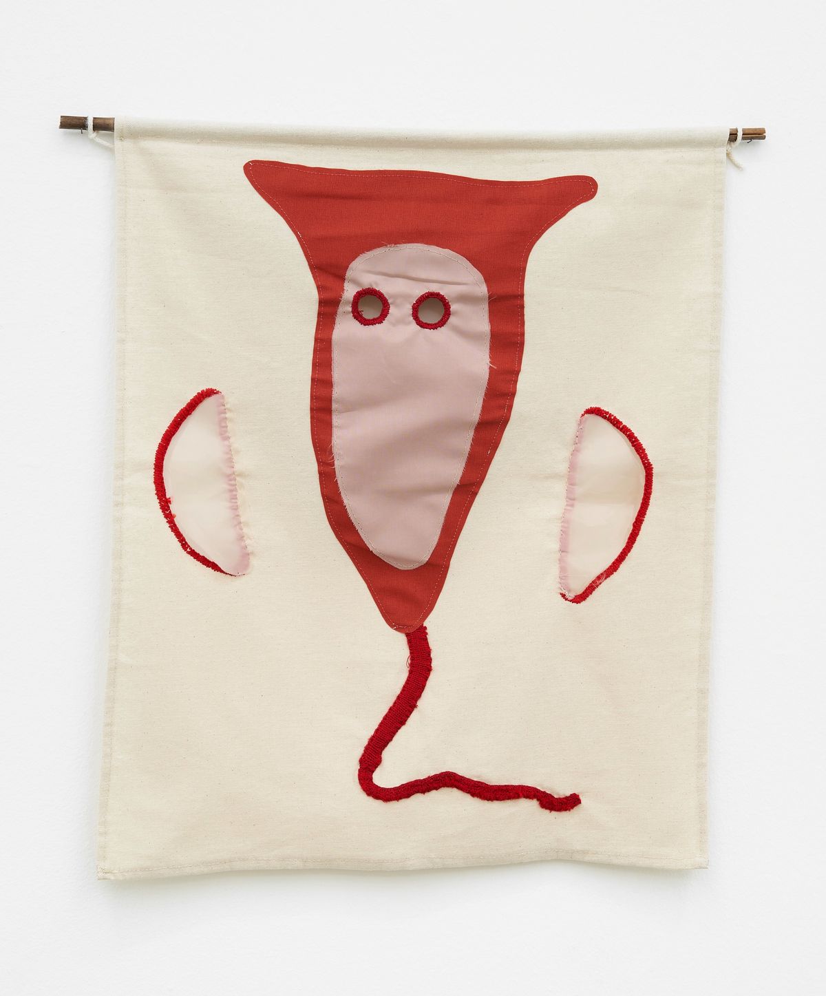 Eva Koťátková, from the series In the body of a fish out of water: the fish classroom, 2025, textiles, 44 x 54 cm