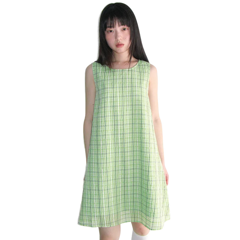 체크 레이어드 드레스