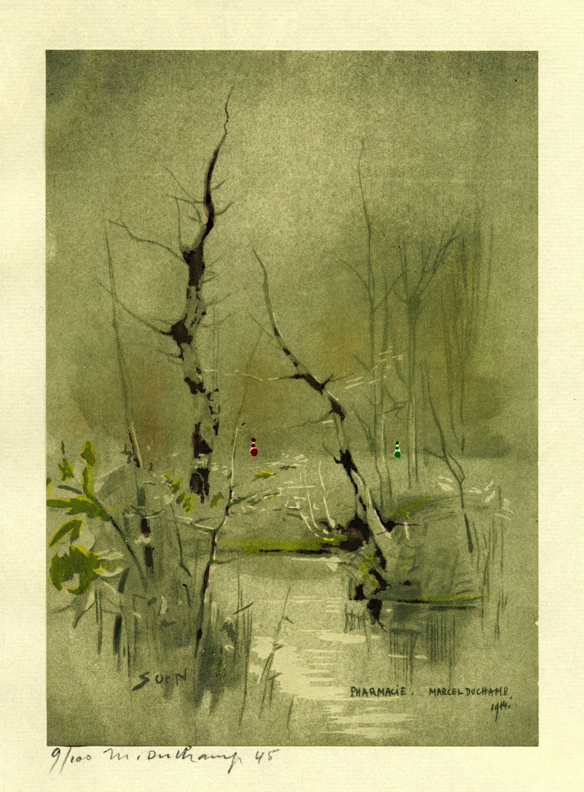 ‹뷰, 더 모던 매거진, 시리즈 5, 1호: 뒤샹 특집호›(View, The Modern Magazine, Series 5, No. 1: Duchamp Number), 1945 잡지, 크림색 표지 하드커버, 샤를-앙리 포드(Charles-Henri Ford) 편집, 뷰(View) 발행, 뉴욕 33 x 25.5 cm 디럭스 에디션 no. 9/100, 뒤샹 서명본