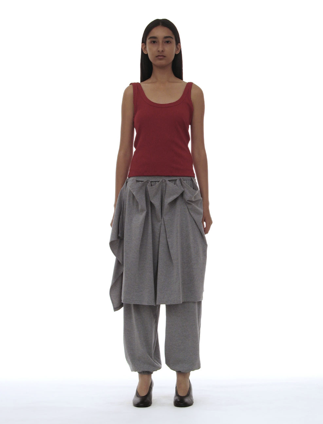 PWC CURTAIN SKIRT LAYERED HAREM PANTS