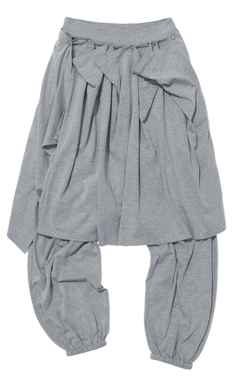 PWC CURTAIN SKIRT LAYERED HAREM PANTS