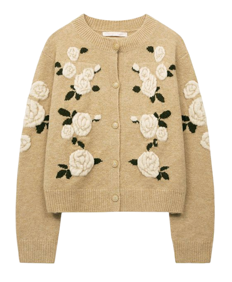 ROSE JACQUARD CARDIGAN