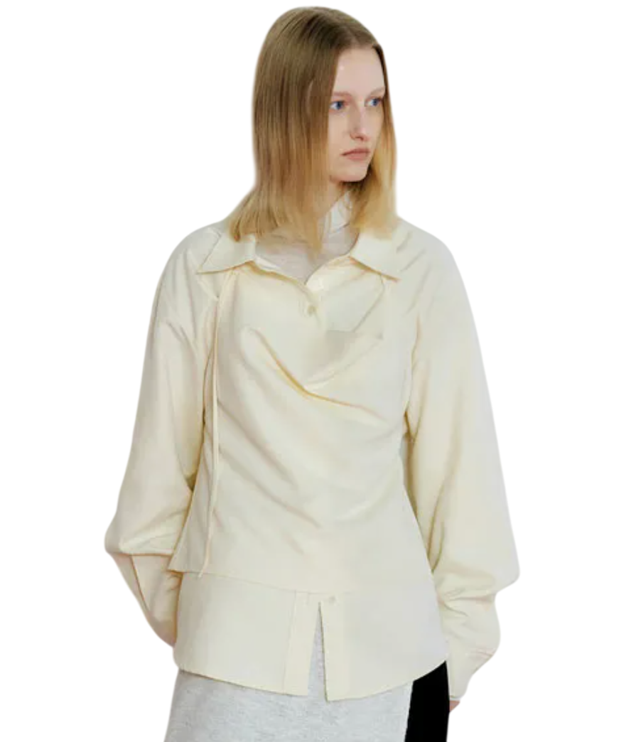 HALTER SLEEVELESS LAYERED BLOUSE
