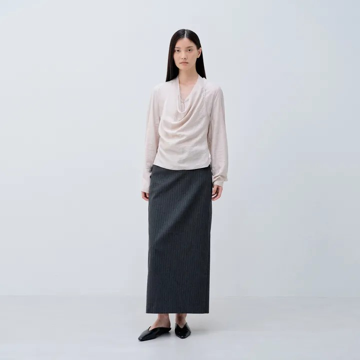 STANDARD FIT STRIPE LONG SKIRT